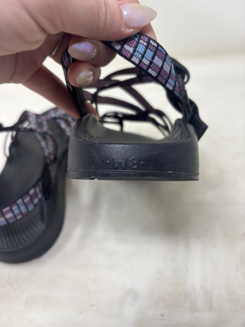 Chaco Women's Sandals in Black and Purple Geometric Strap - Picture 5 of 8